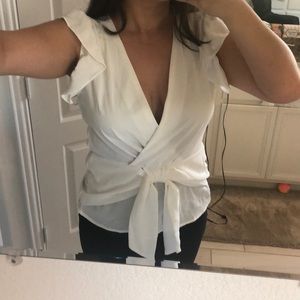 White flowy top
